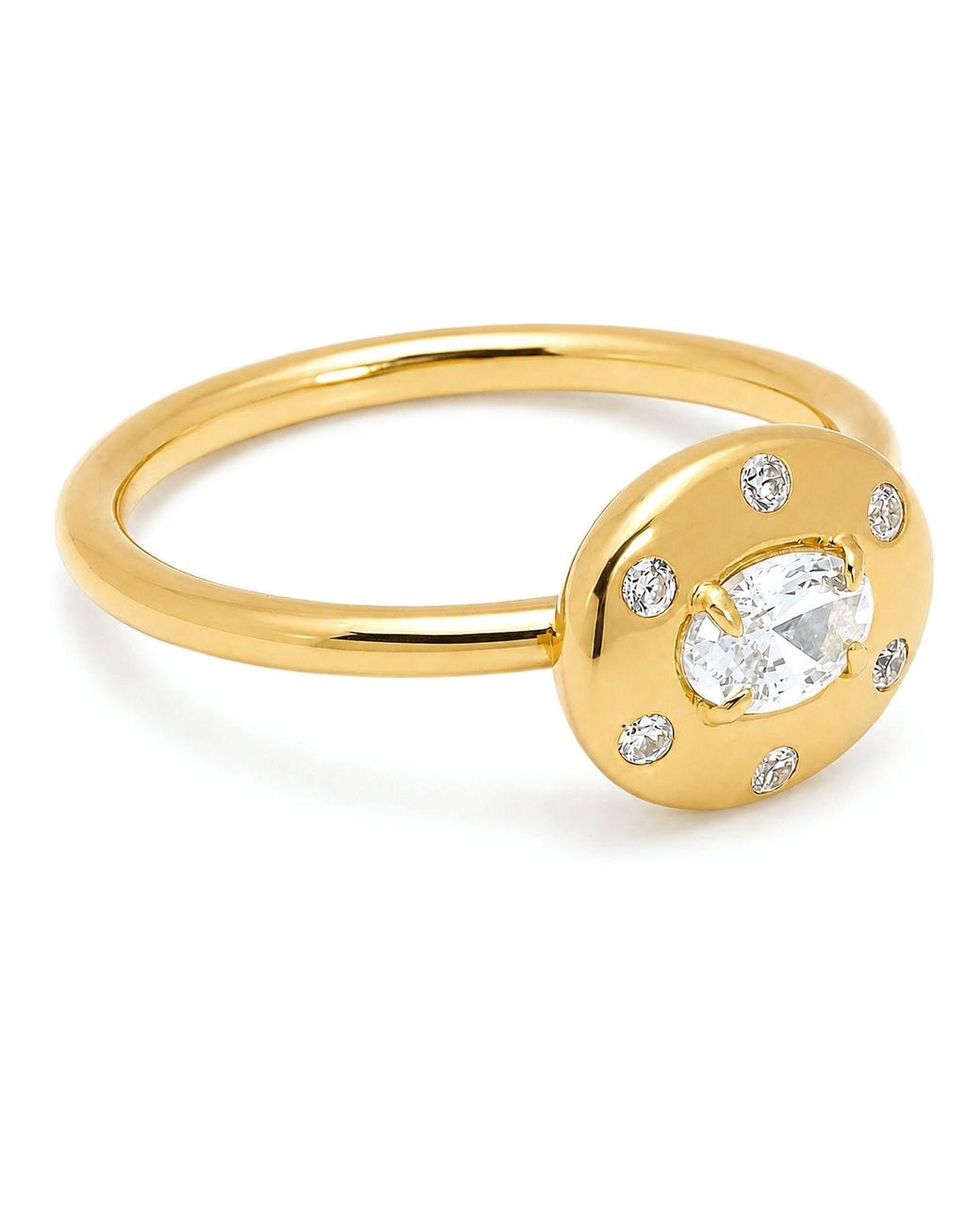 Belinda Jewelz Metallic Topaz Oval Birthstone & Accent Stone Ring