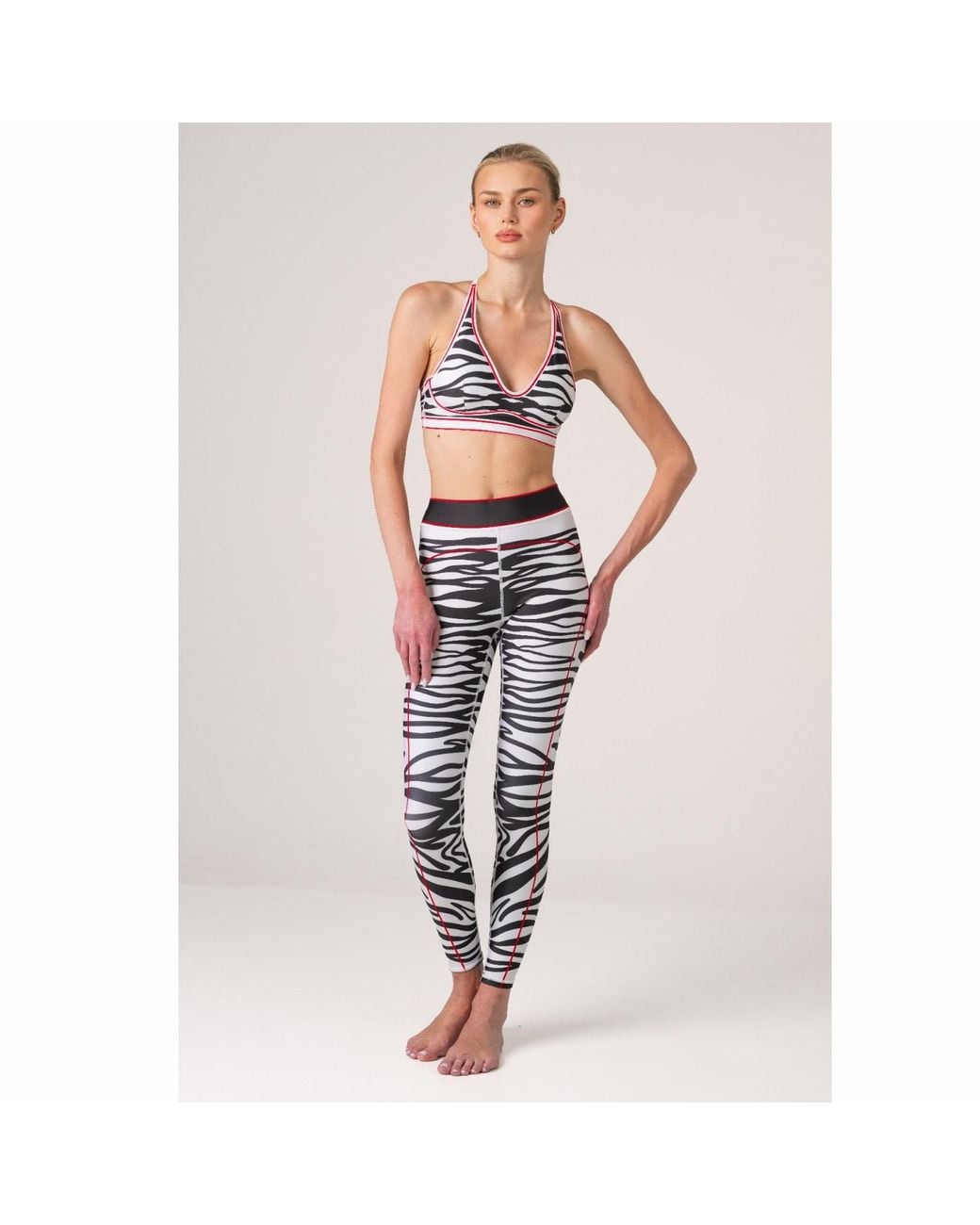 Jessie Zhao New York Blue Zebra Stripe Sports Bra