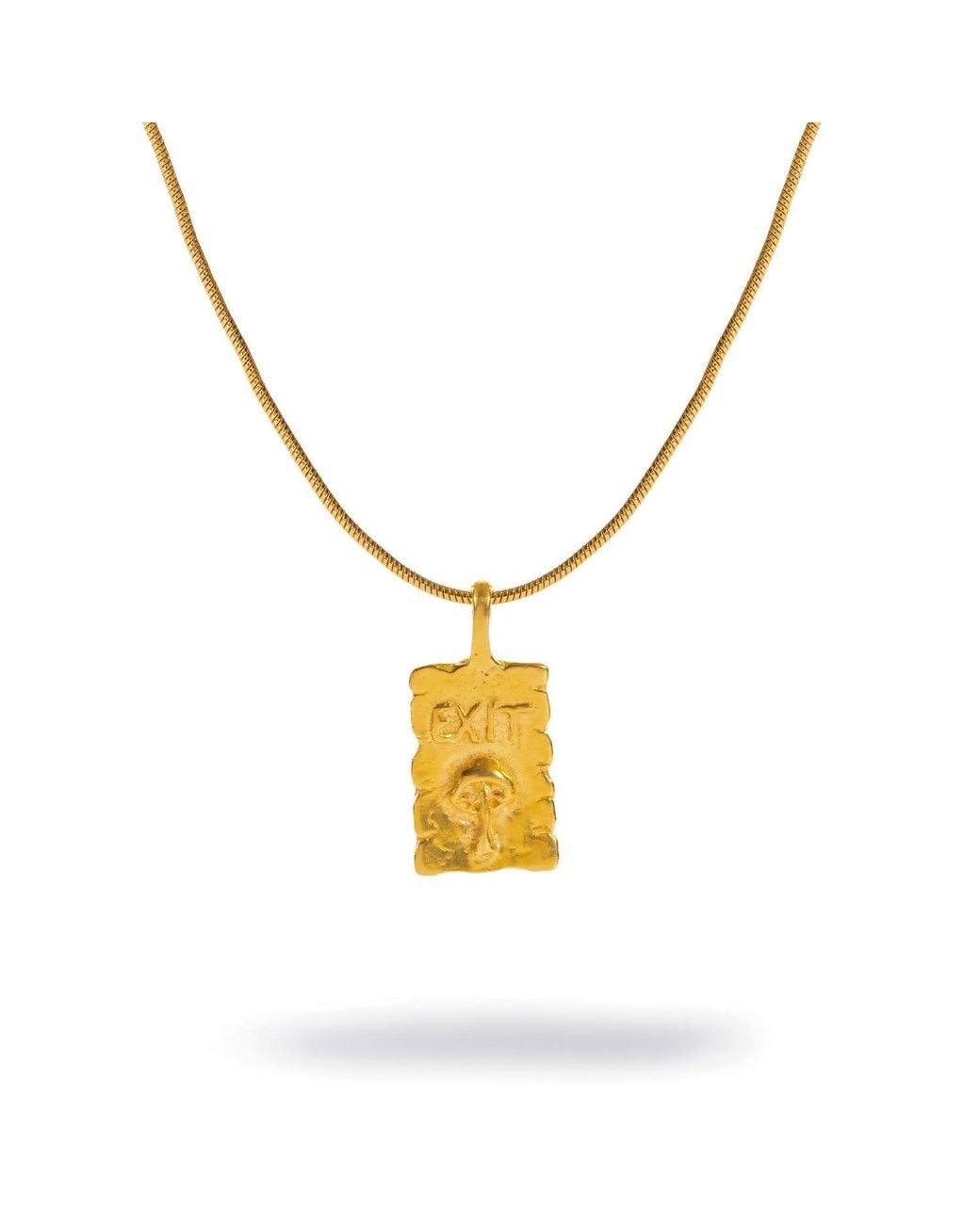 Ebru Jewelry Metallic Find Your Way Exit Engraved Pendant Necklace