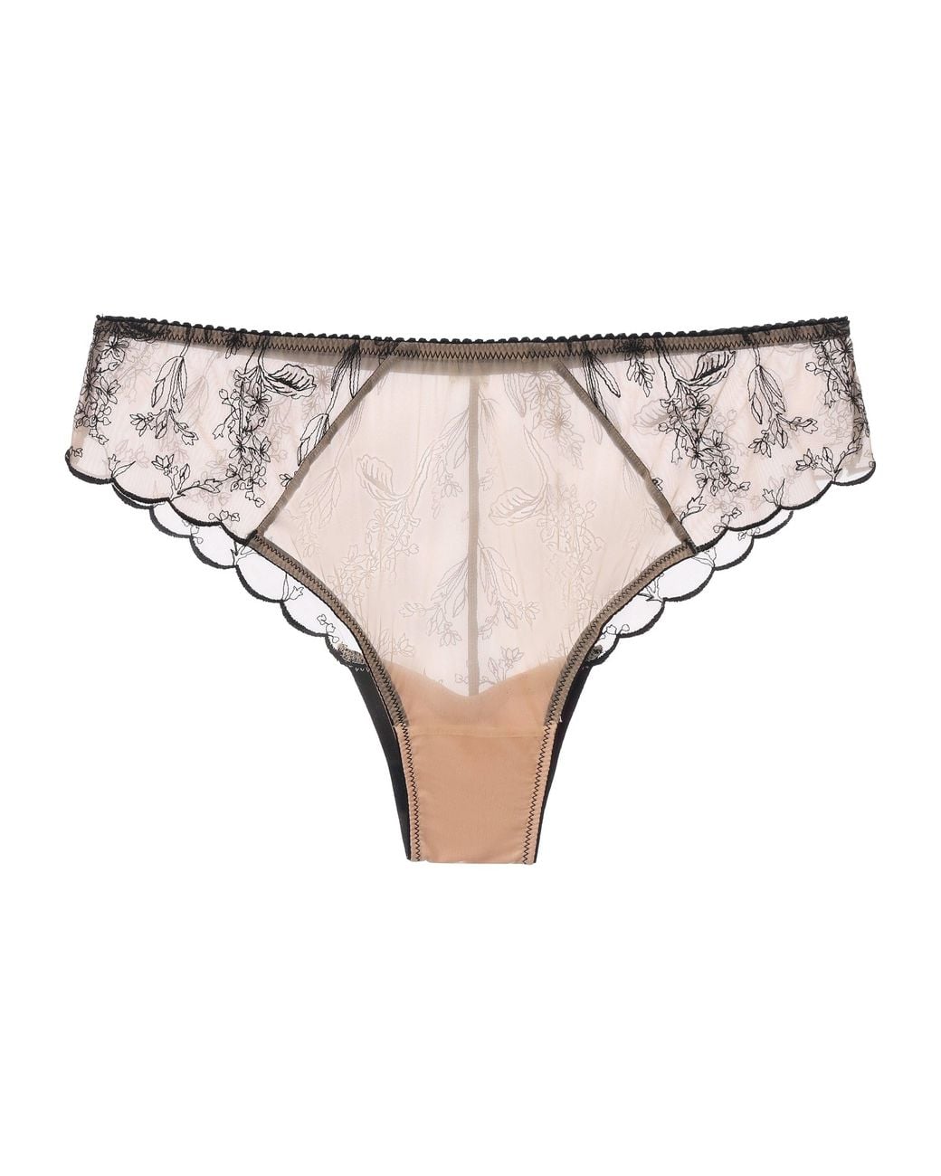 Amour D'agnette Natural Kim Embroidery Cheeky On Jelly Fabric Neutrals