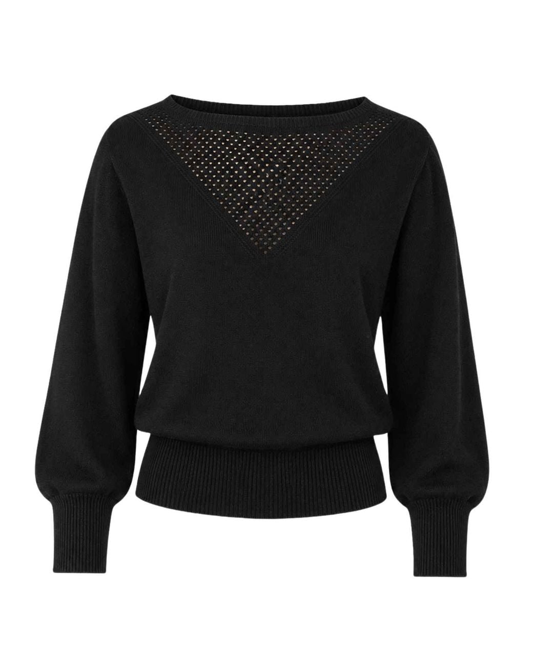 SACHA DRAKE Black Chloe Three Quarter Sleeve Knit Top
