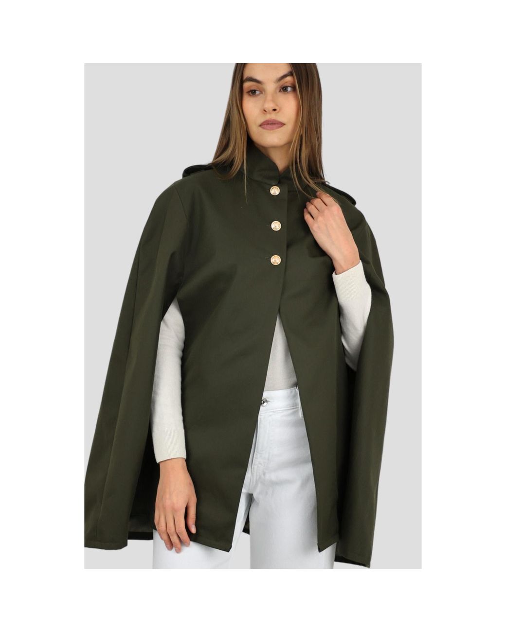 Coulange Green M83 Khaki Water-Repellent Cape Coat