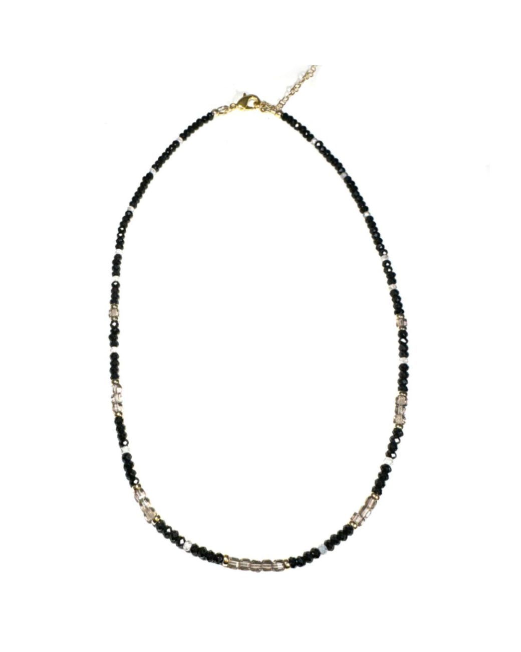 Rachel Nathan Brown Neutrals Spinel & Iced Obsidian Necklace