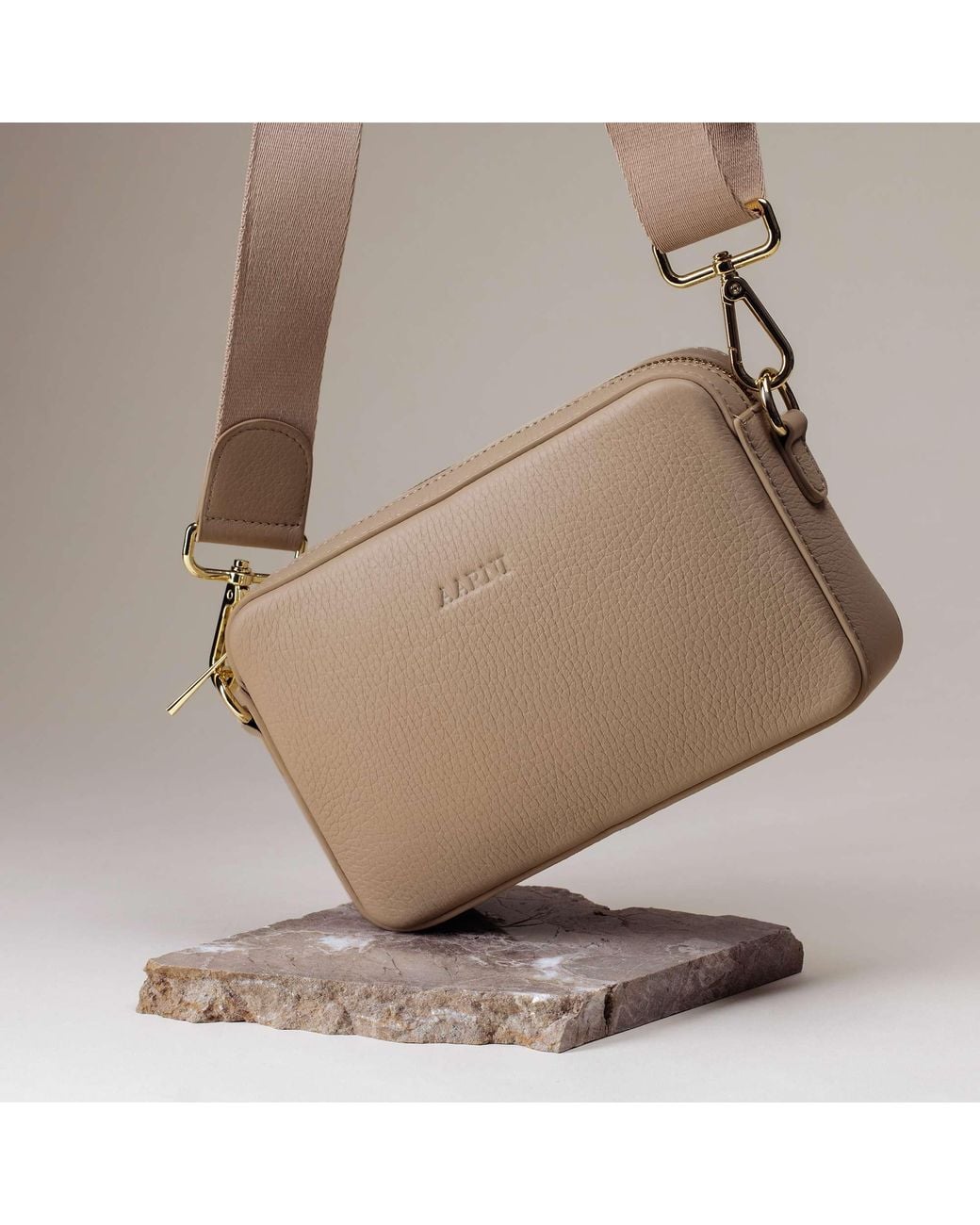 Aarni Brown Large Crossbody Bag, Sand
