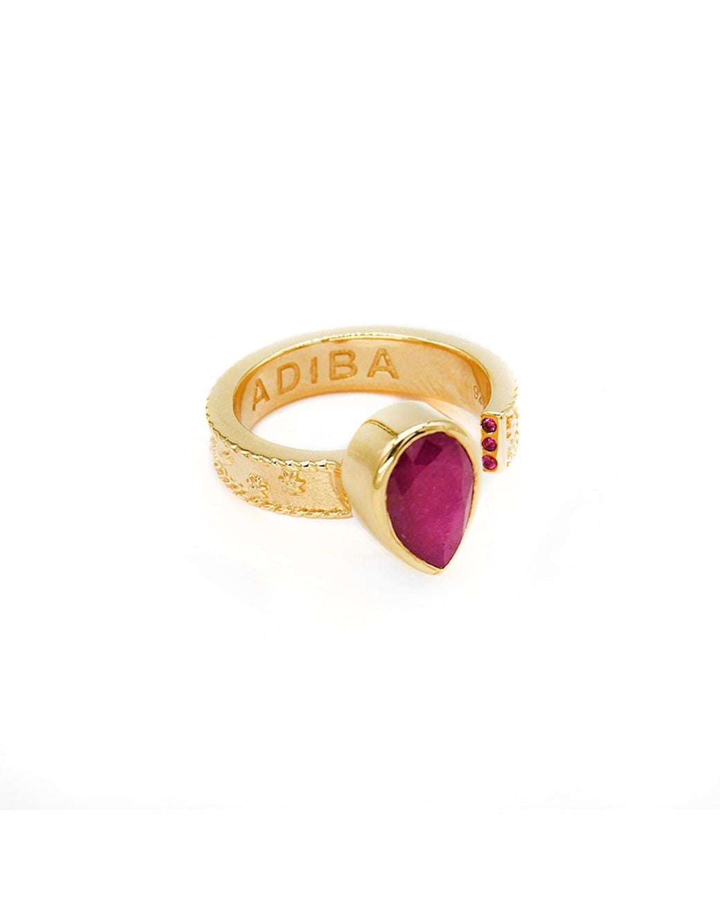 ADIBA Metallic Resizable Ruby Vermeil Ring