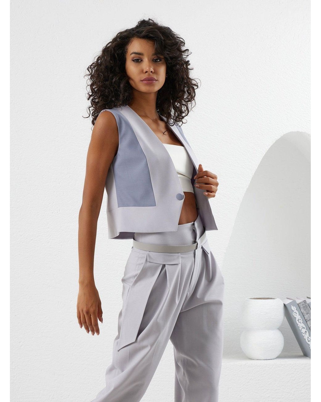 Lumina Eligma Purple V Button Vest
