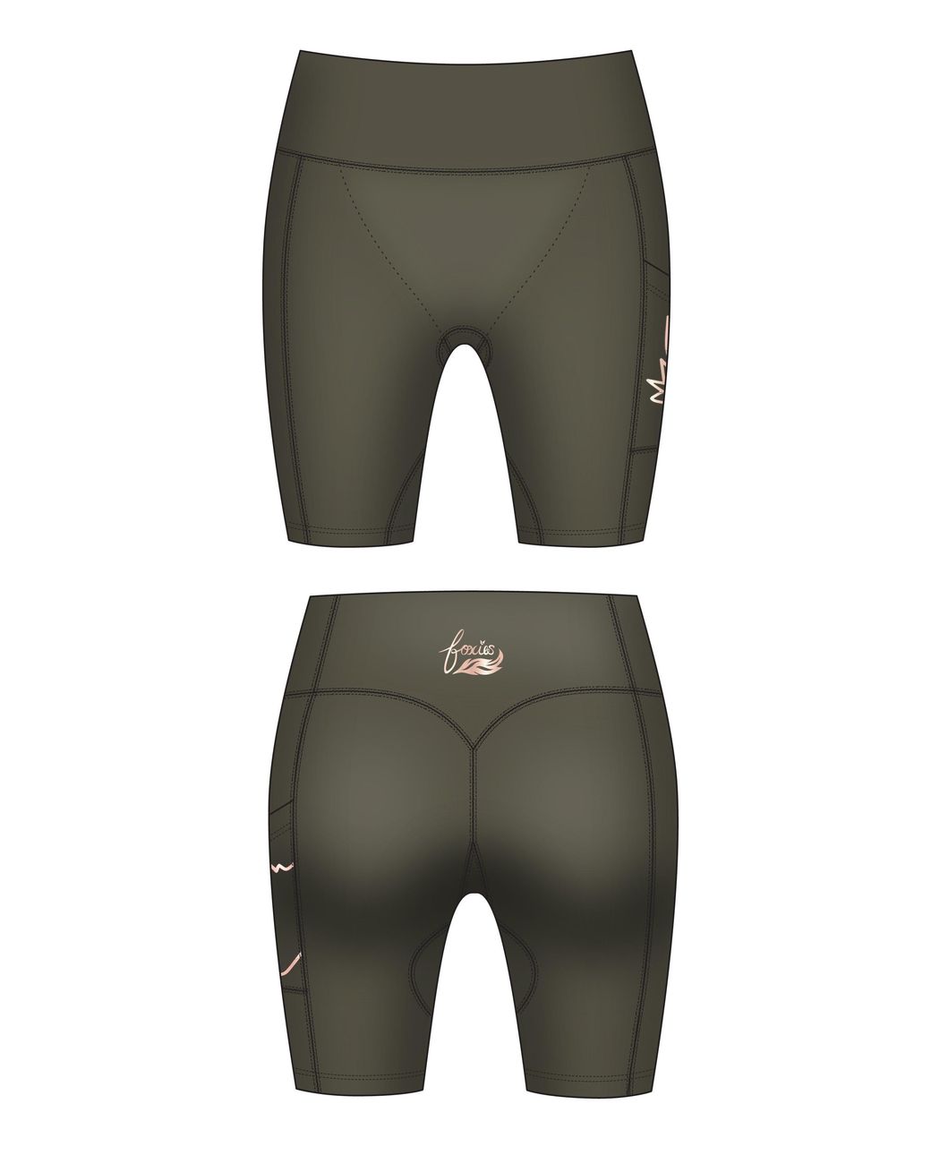 Foxies Green Ultra Comfy Shorts With Built-In Undies Zero Vpl. Stylish Coverage
