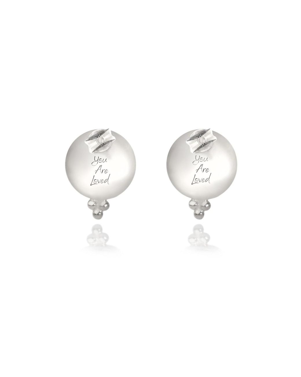 The Jewellery Store London Metallic Labradorite 'You Are Loved' Stud Earrings