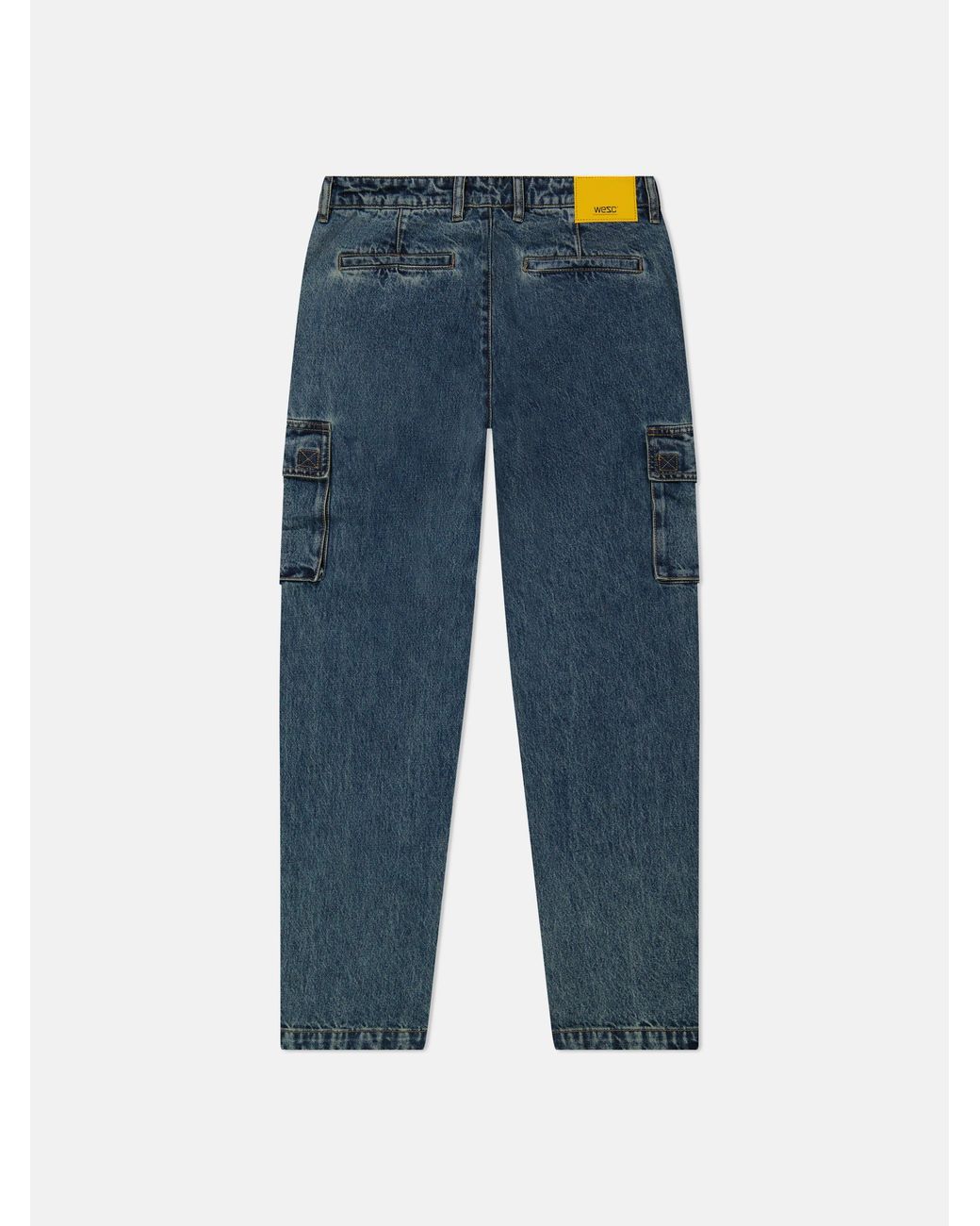 Wesc Blue Denim Cargo Pants for men