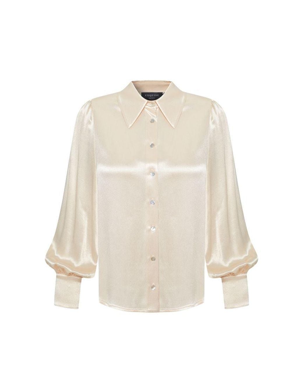 Exquise Natural Neutrals Regular Fit Satin Shirt
