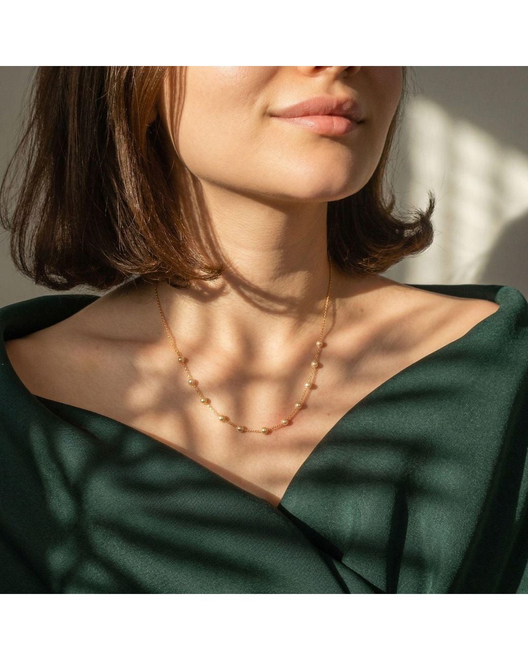 Sophelia Metallic Vermeil Plated Essential Pearl Necklace