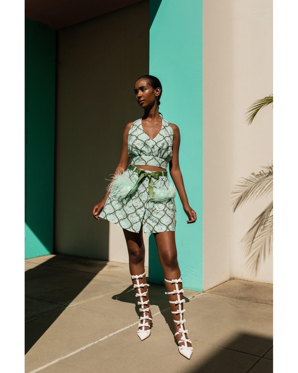 Andreeva Blue Mint Cross-Front Top