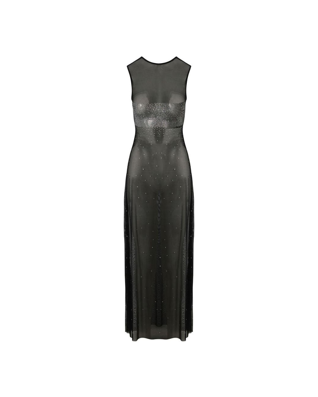 Empress Mimi Black Astria Sheer Dress With Crystal Details