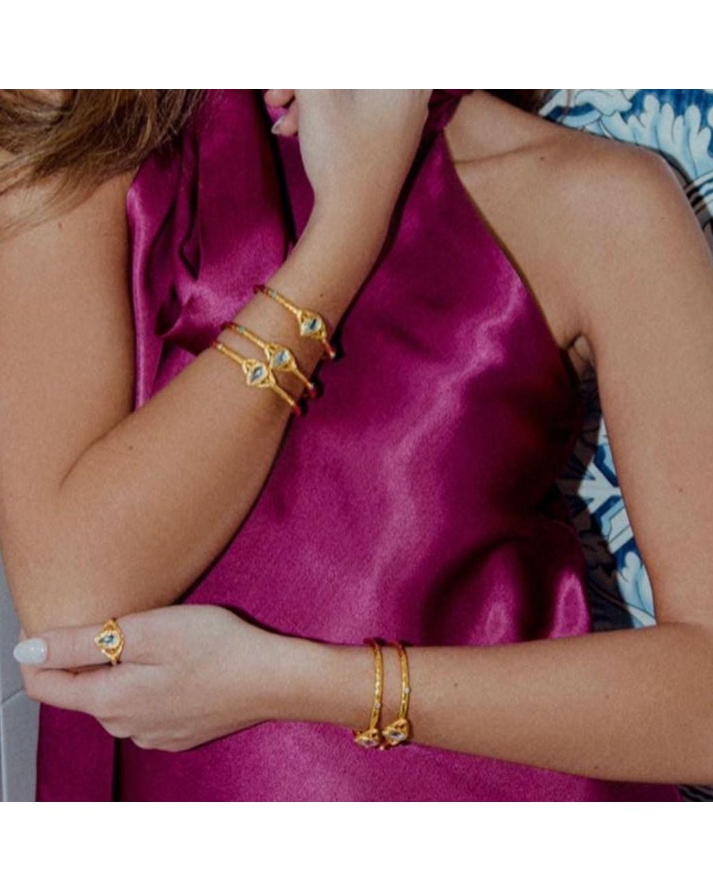 Eyeconic by Samar Ajram Yellow Ghena Eye Bangle Bracelet