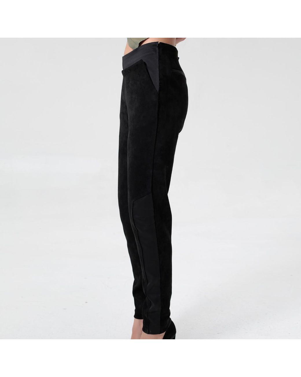 Smart and Joy Blue Suede And Satin Pants
