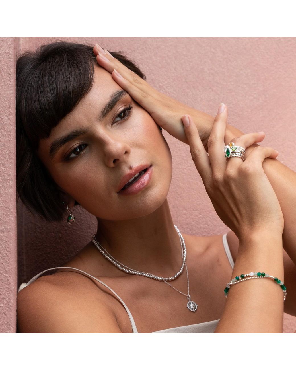 Dower & Hall Green Envy Twinkle Stacking Rings Set
