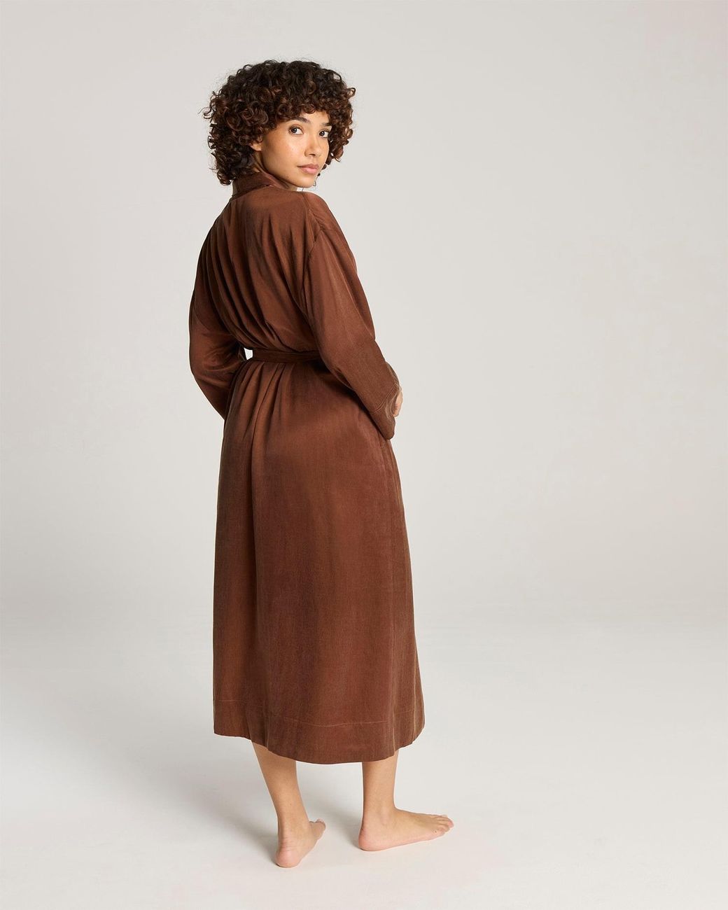 Nudea Brown Eco-Luxe Kimono Robe