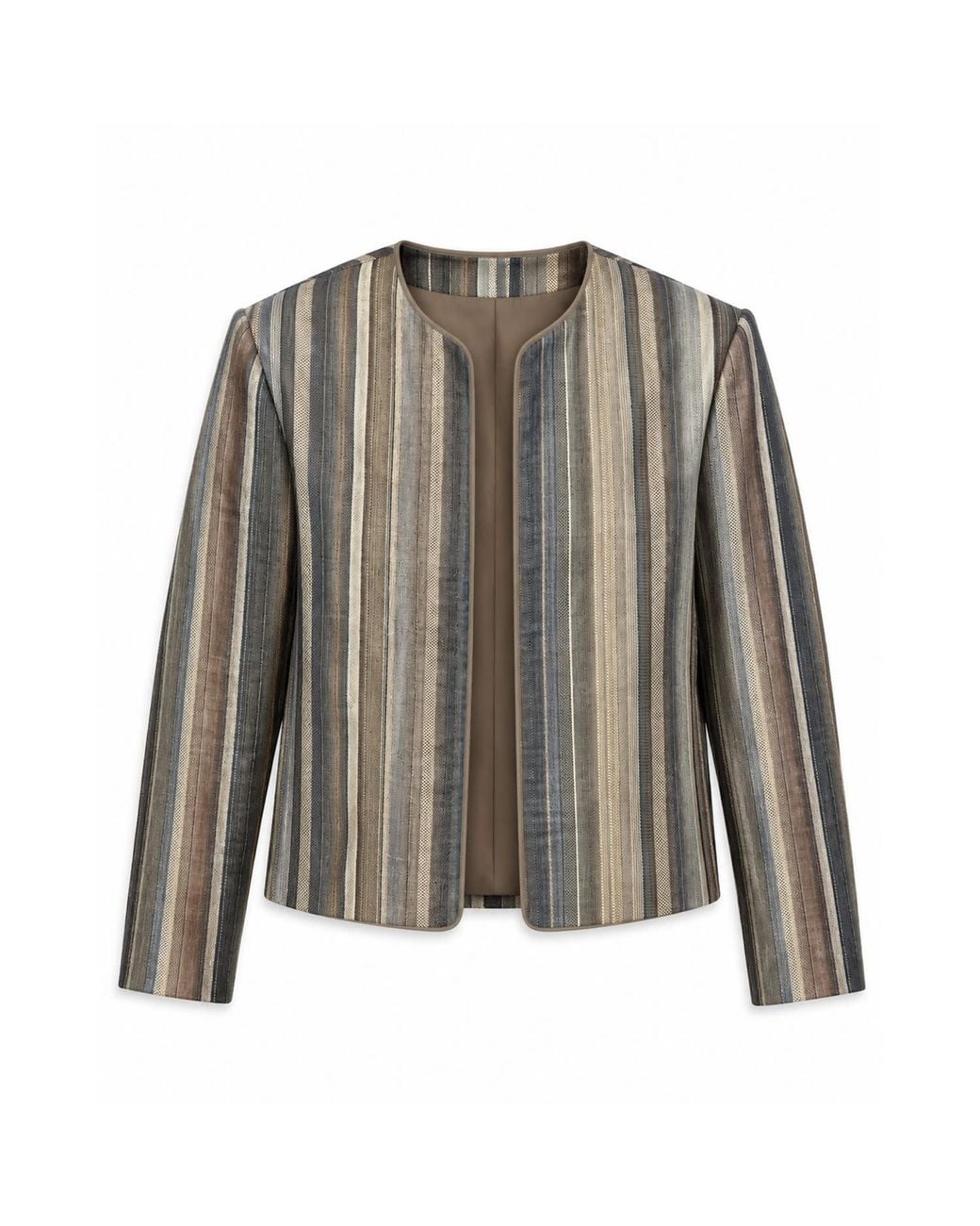 Stovaria Multicolor Striped Handwoven Pure Tussar Silk Jacket