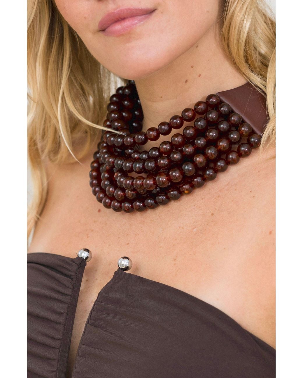 Fairchild Baldwin Red Round Bella Venetian Necklace