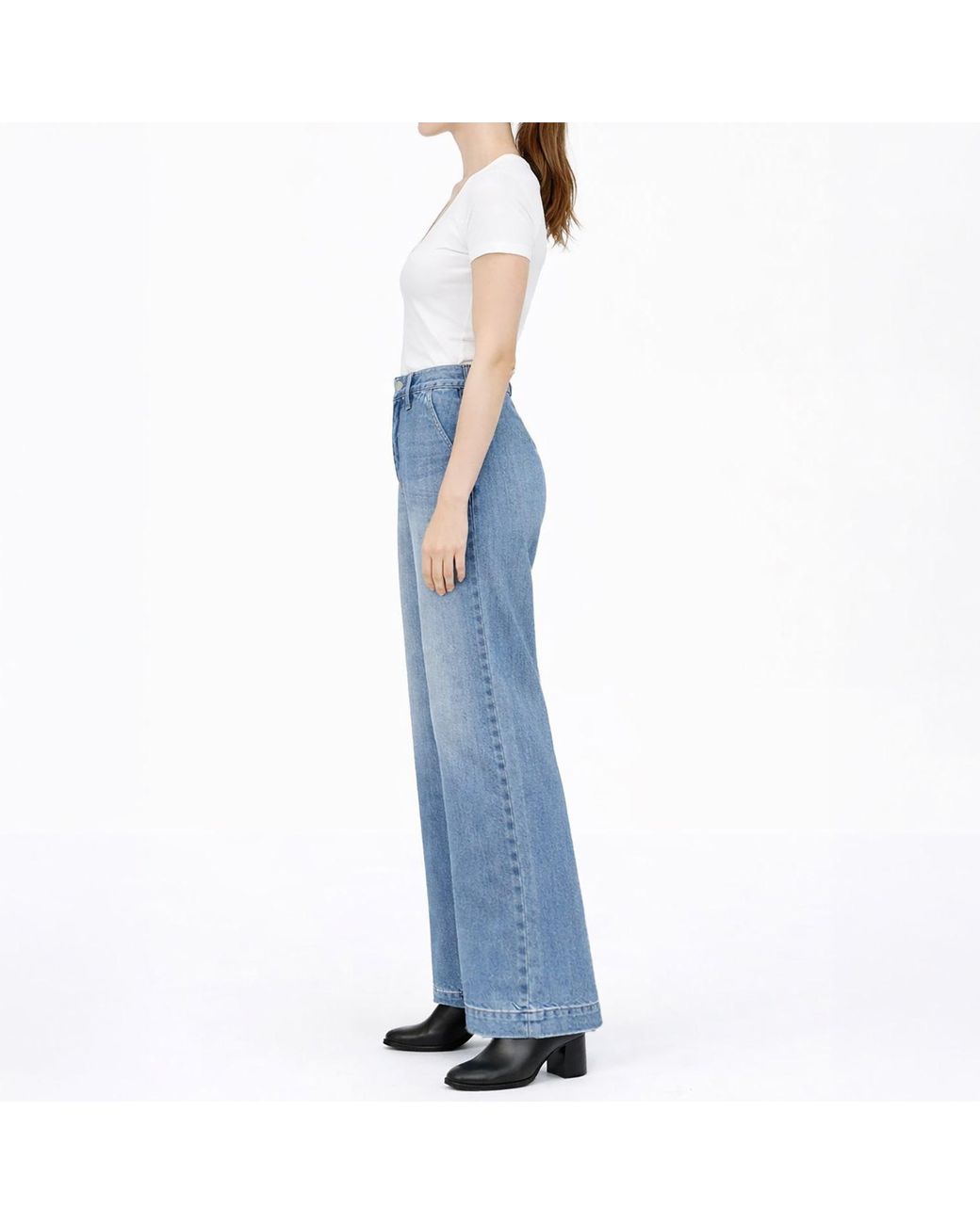 NOEND Blue Quinn Wide Leg Trouser