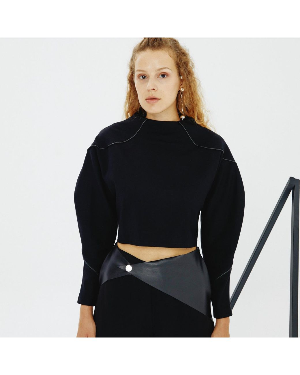 Mirimalist Blue Angle Open Back Top