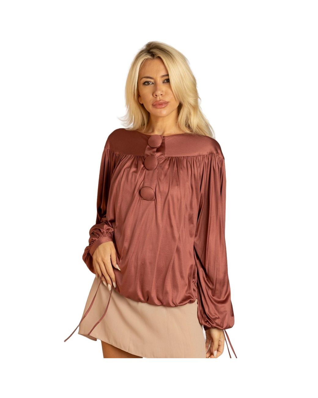 Vivienne Pash Multicolor Hi-Lo Yoke Blouse