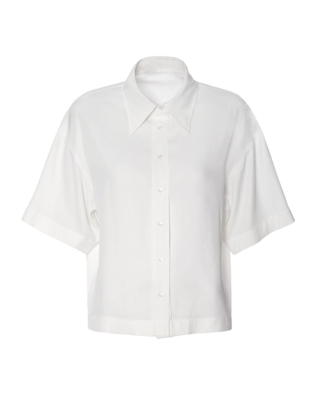 AGGI by HALEWSKI White Lotta Whisper Light Short Sleeve Shirt