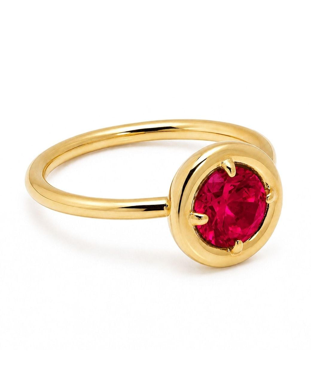 Belinda Jewelz Pink Ruby Round Solitaire Chunky Ring