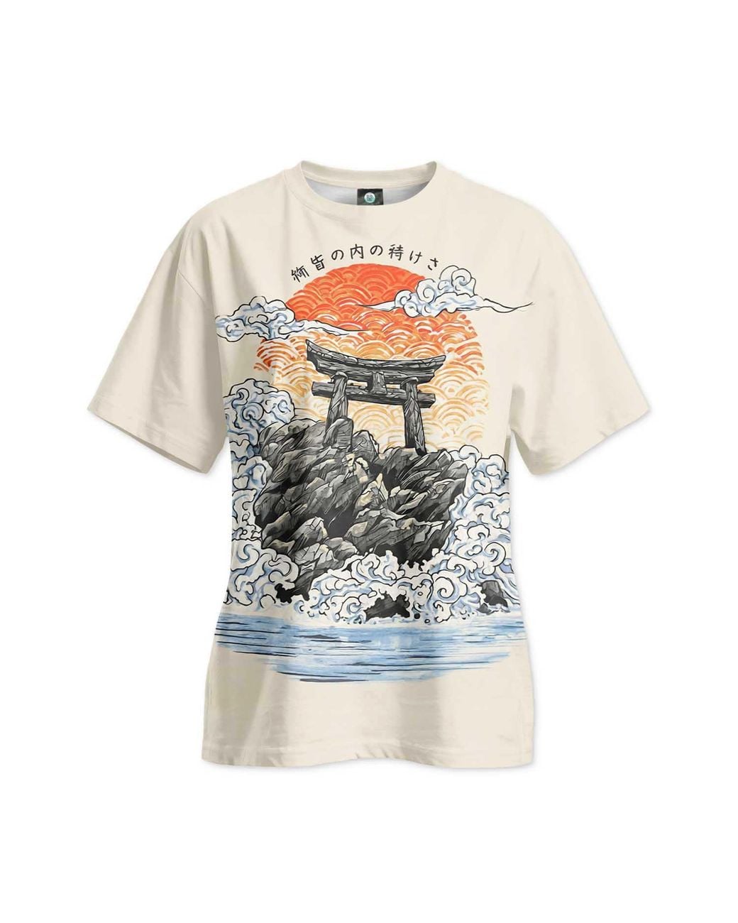 Aloha From Deer Multicolor Neutrals Torii Gate Oversize T-Shirt