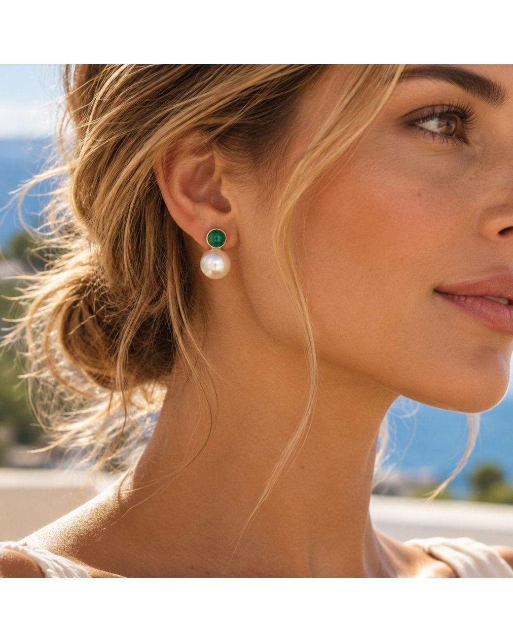 Lalinde Green Victoria Pearl Stud