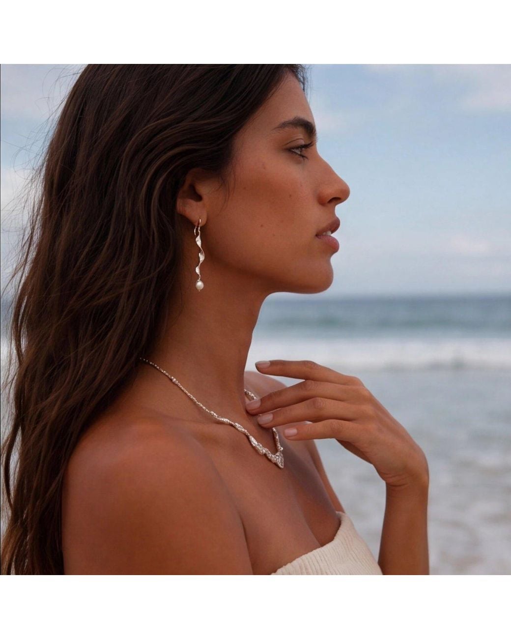 Ormiro Metallic Moontide Sterling Necklace