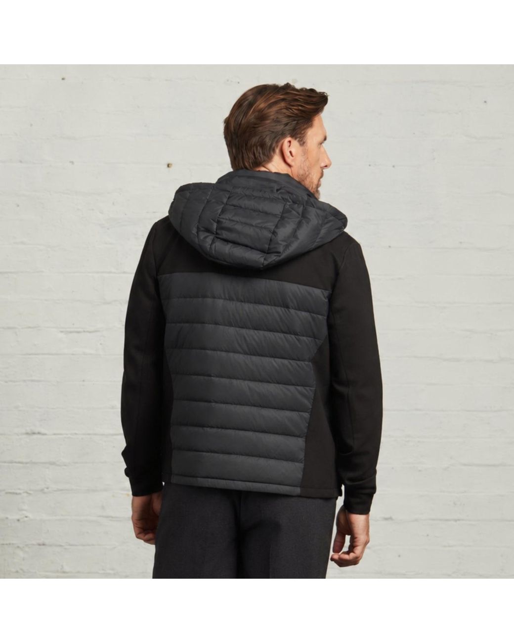 Guards London Black Bale Hybrid Quilt & Interlock Zip Jacket for men