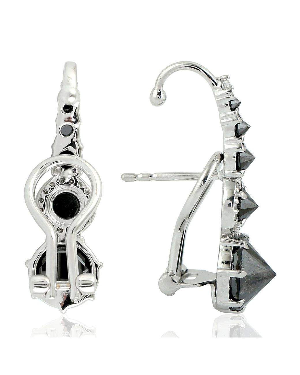 Artisan White Diamond & Diamond Drop Earrings