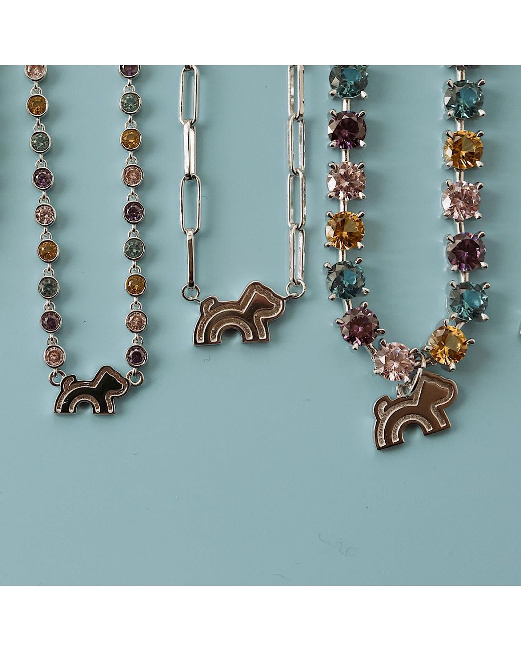Cloud Haven Metallic Paperclip Chain Logo Necklace