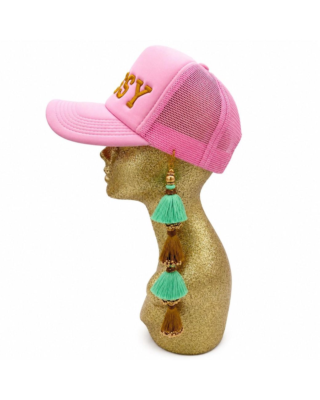 Julia Clancey Pink Sassy Tassel Dorado Trucker Cap