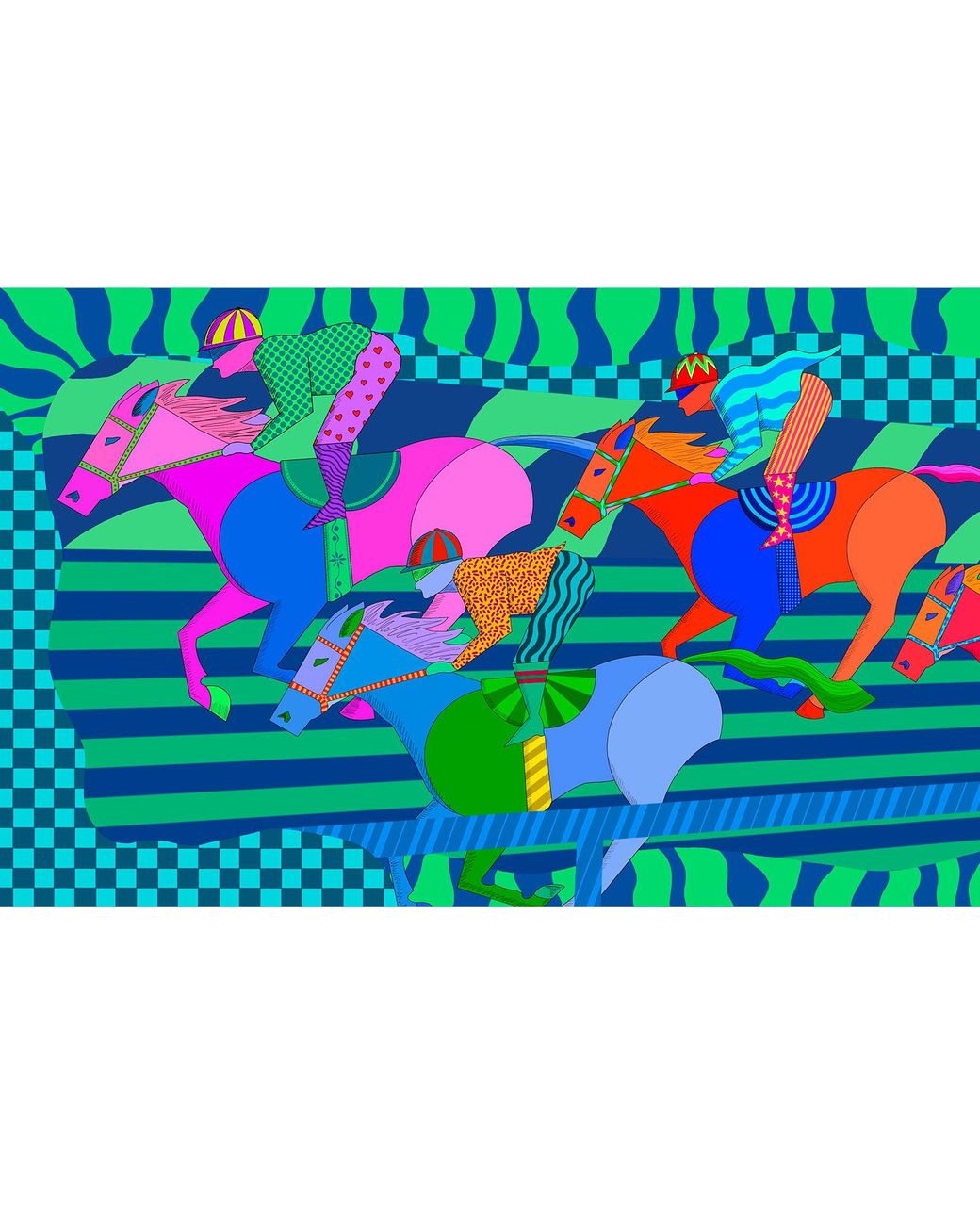 Beatrice von Tresckow Blue Cheltenham Chasers Silk Scarf