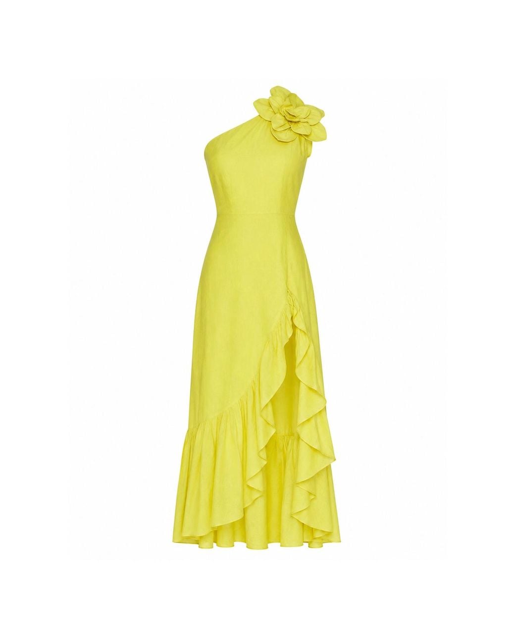 Yumi Kim Yellow Rocky Chartreuse Linen Dress