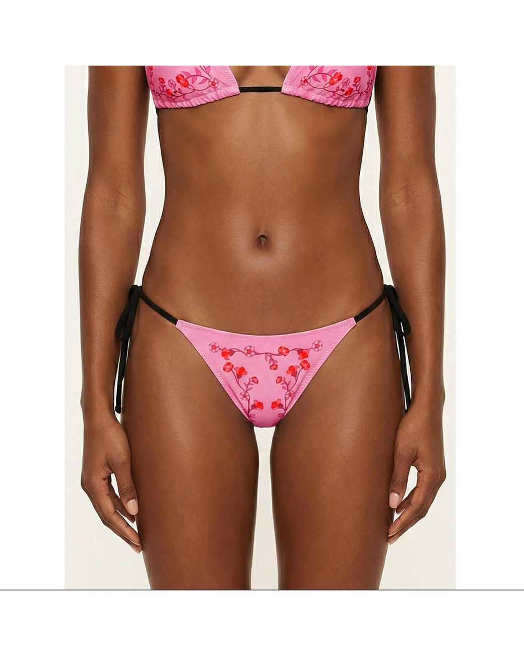 Jessie Zhao New York Pink Wild Rose Reversible Tie Side Bottom
