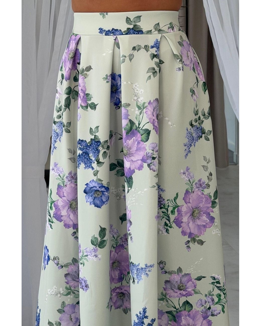 Girl In Mind Blue Kristen Midi Skater Skirt