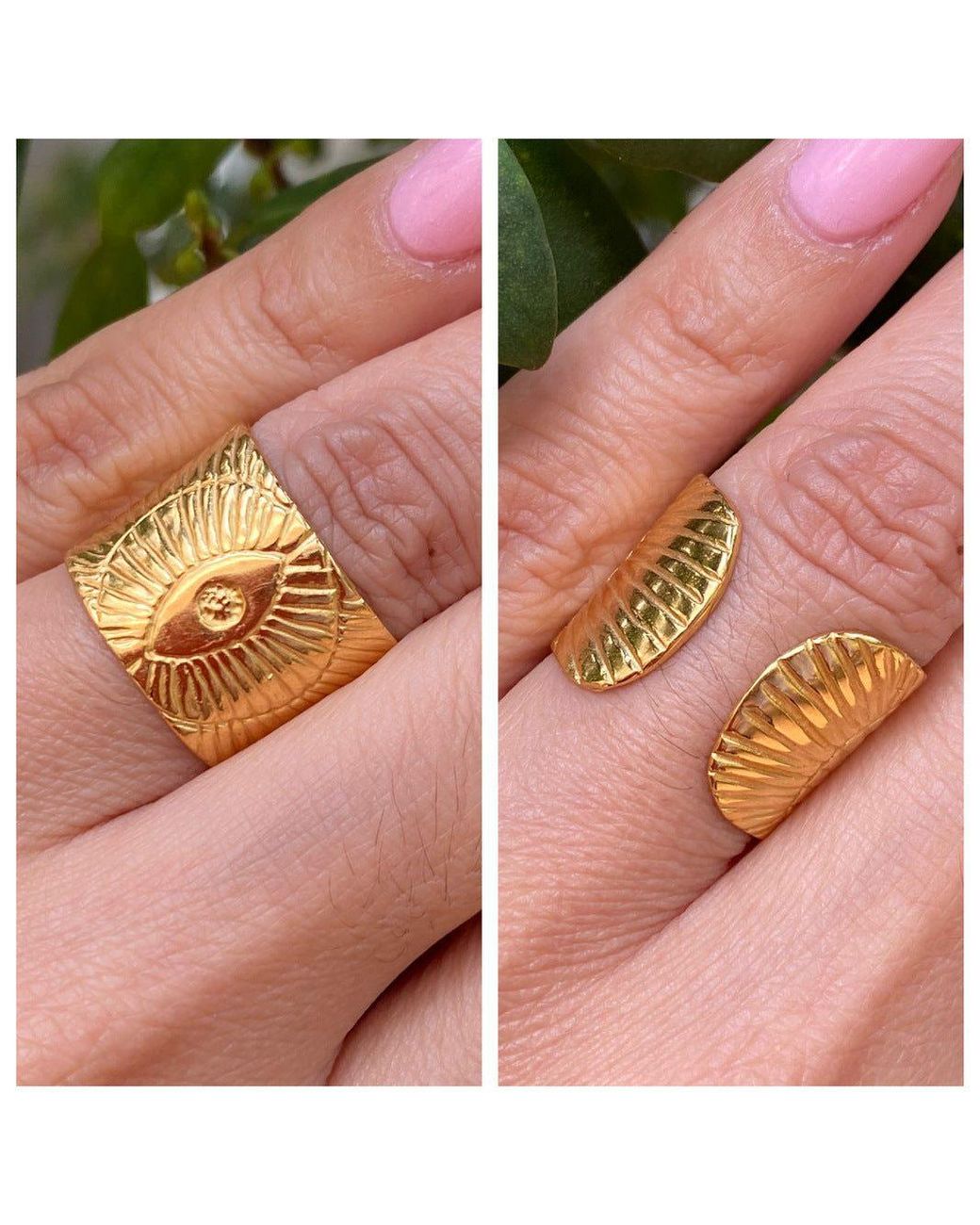 Lexi Jewelry Yellow Evil Eye Sunrays Ring Adjustable & Reversible