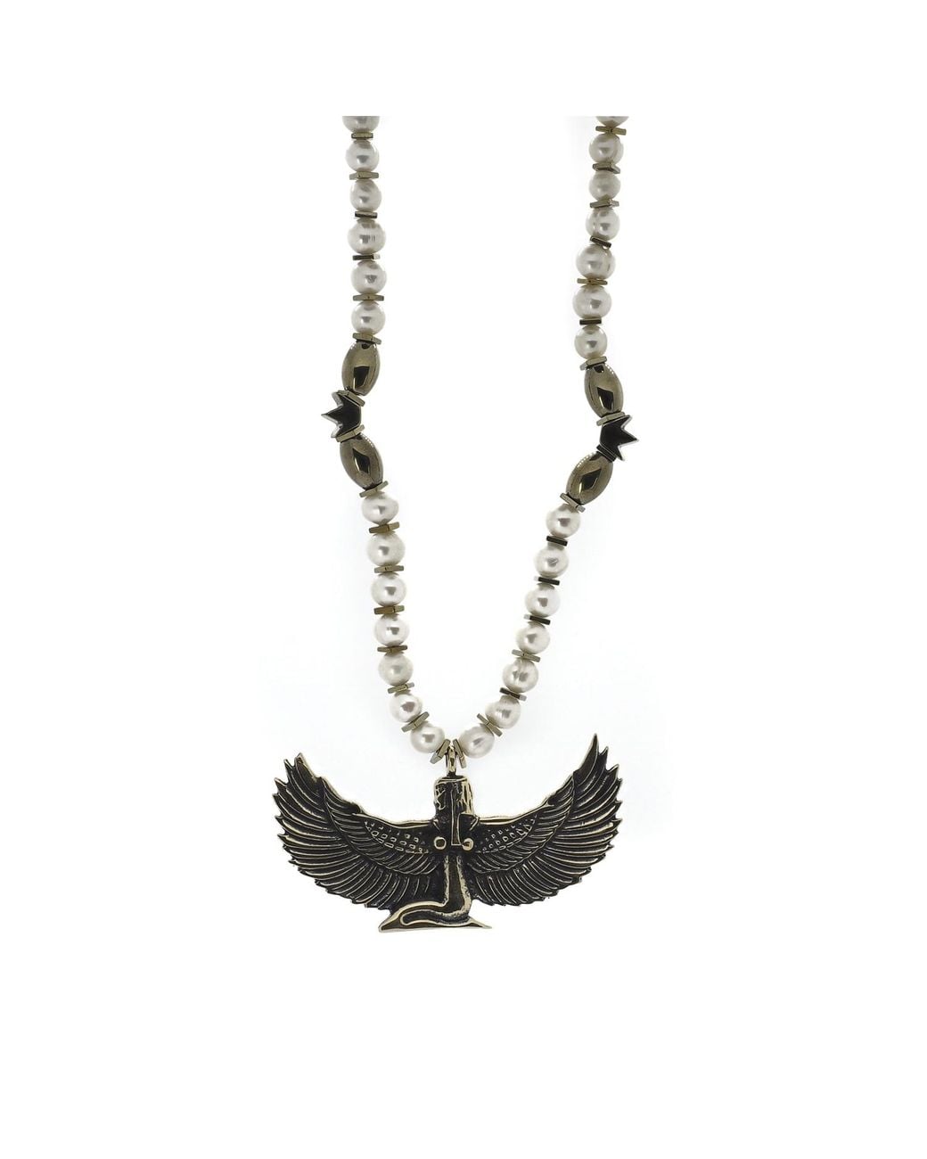Ebru Jewelry White Isis Goddess Necklace