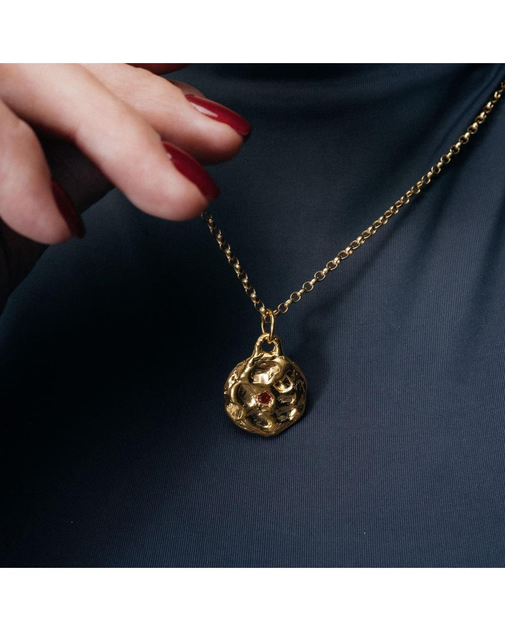Moca Jewellery White Moon Gem Necklace