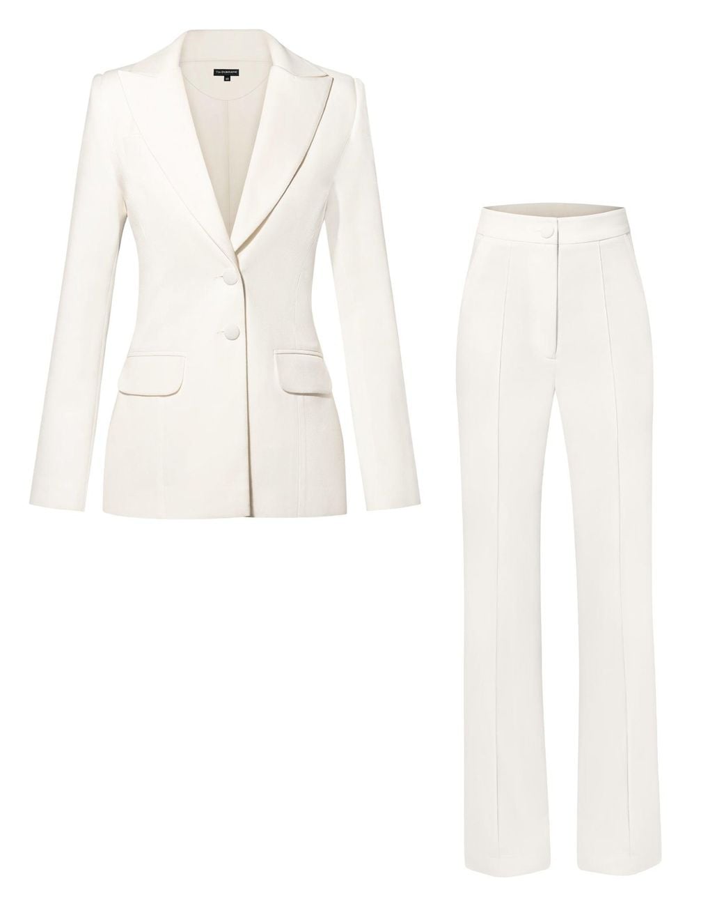 Tia Dorraine White Classic Chic Tailored Suit
