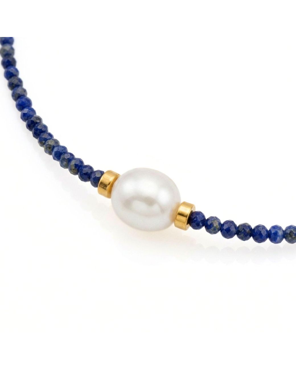 Jaredjamin Metallic Rowan Necklace Lapis Lazuli