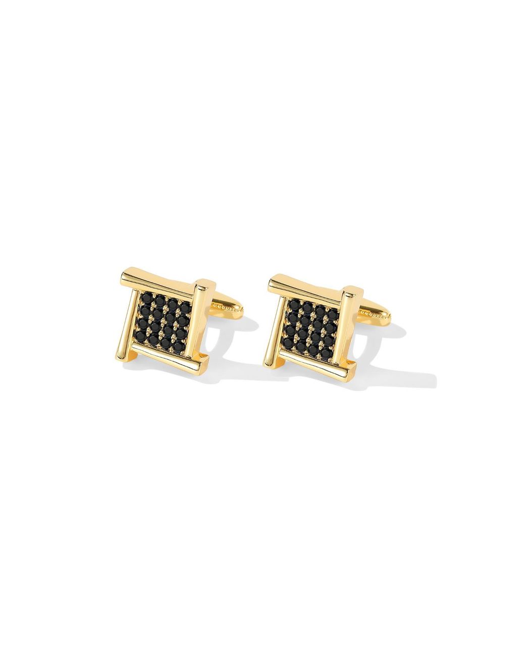Classicharms Metallic Atlas Onyx Square Grid Cufflinks for men