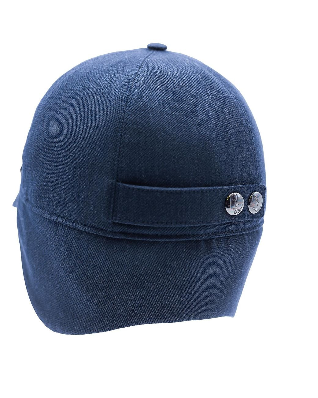 DORIA 1905 Blue Fabric Baseball Cap With Ear Flaps for men