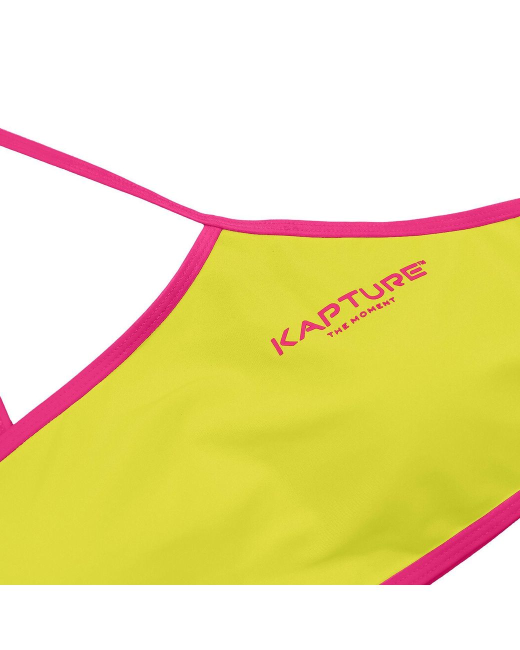 Kapture Yellow Dayglow One Shoulder Recycled Bikini Top