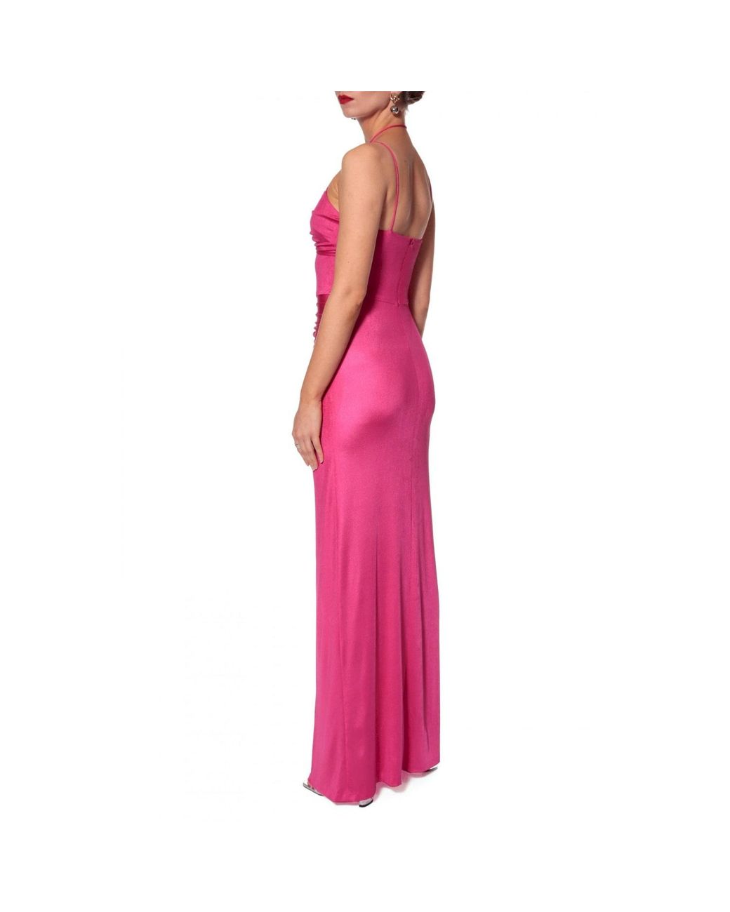 AGGI by HALEWSKI Pink Ines Fuchsia Pearl Maxi Evening Sleeveless Dress