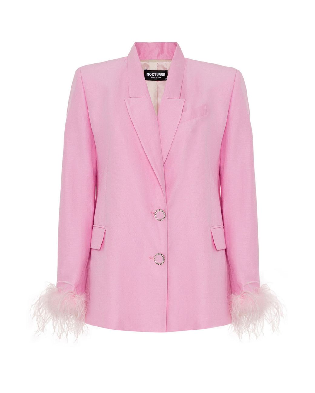 Nocturne Pink Linen Blazer Jacket