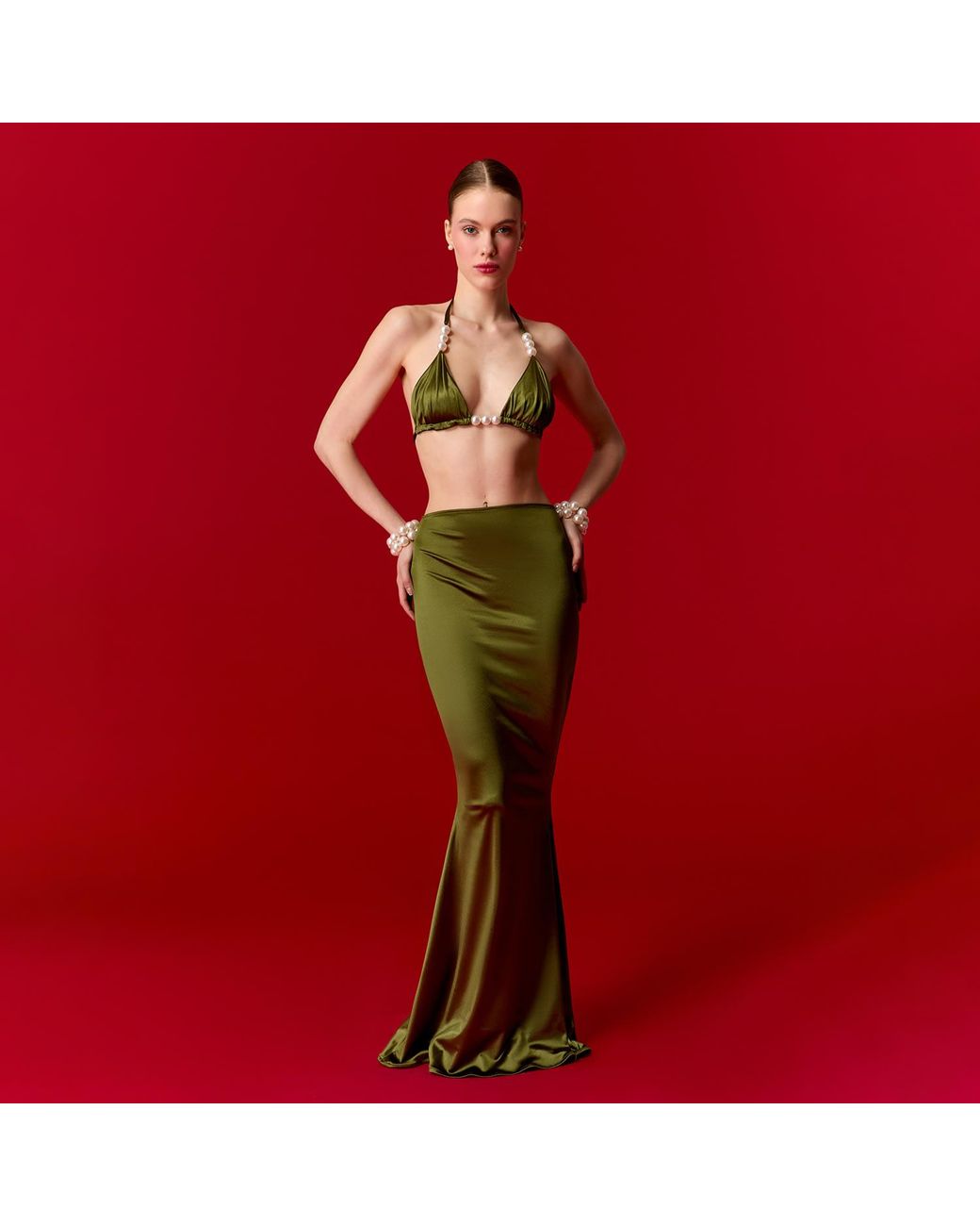 Nur Karaata Brown Mermaid Skirt